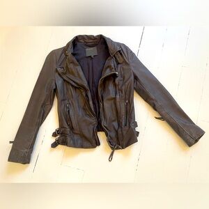 Muubaa Hard Grey Leather Jacket